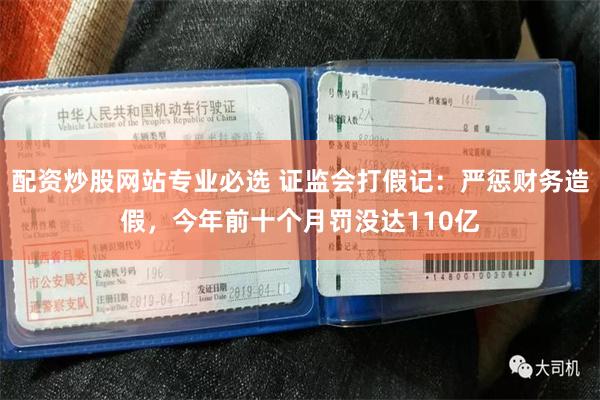 配资炒股网站专业必选 证监会打假记：严惩财务造假，今年前十个月罚没达110亿