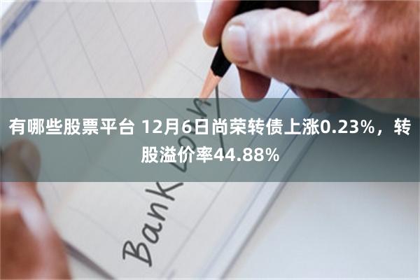 有哪些股票平台 12月6日尚荣转债上涨0.23%，转股溢价率44.88%