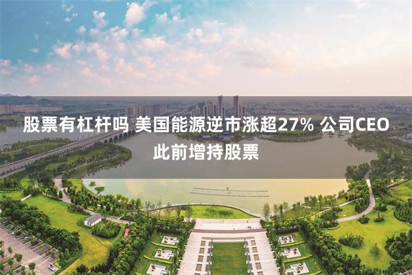 股票有杠杆吗 美国能源逆市涨超27% 公司CEO此前增持股票